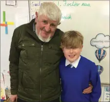  ?? Pascal Relihan with his grandson, Alex, pictured at Scoil Treasa Naofa’s Grandparen­t’s Day in Kilfynn. ??