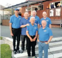  ??  ?? The winning Church and Oswaldtwis­tle Rotary bowls team – from left, back: Aslam Mohammed, Jim Hargreaves, Ron Pickup and Michael Hindle. Front: Michael Jackson and Ian McTurk