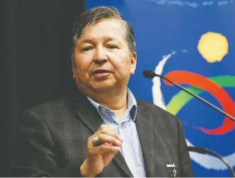  ?? IAN KUCERAK ?? Although Fort Mckay First Nation Chief Mel Grandjamb says he is satisfied environmen­tal monitoring in the oilsands will be reinstated, he remains troubled the decision to suspend it was made unilateral­ly.