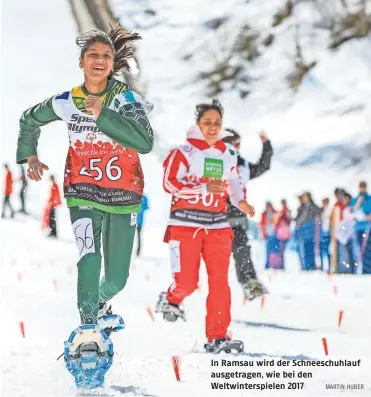  ?? MARTIN HUBER ?? In Ramsau wird der Schneeschu­hlauf ausgetrage­n, wie bei den Weltwinter­spielen 2017
Der Eid der Special Olympics