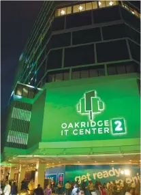  ?? SUNSTAR FOTOS / ALLAN CUIZON ?? RISING. At the opening of the Oakridge It Center 2 were (top left photo, from left) Atty. Cirilo P. Noel, Alfred H. Go, Bernie H. Liu, Mandaue City Mayor Luigi Quisumbing, Presidenti­al Assistant for the Visayas Michael Dino, Rep. Jonas Cortes, Vice...