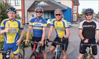  ??  ?? Some members of Ardee CC before the start of their league around Dromin.