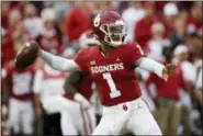  ?? ASSOCIATED PRESS FILE ?? Oklahoma quarterbac­k Kyler Murray throws in the first half against Army in Norman, Okla.