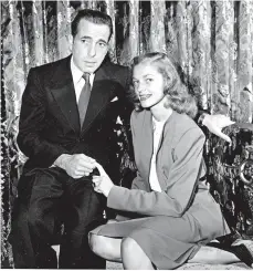  ?? AP 1945 ?? Humphrey Bogart and his wife, actress Lauren Bacall, had a son, Stephen Bogart.