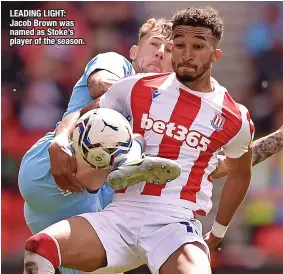  ?? ?? LEADING LIGHT: Jacob Brown was named as Stoke’s player of the season.