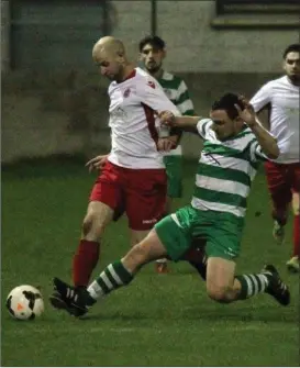  ??  ?? Stephen Murphy of Newfoundwe­ll, who scored the winning penalty to send his side into the last 16 of the FAI Junior Cup.