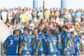  ?? Photo / Hagen Hopkins Getty Images ?? Fijian Drua players will come to the FMG Stadium for the first time.