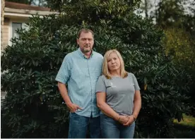  ?? Photograph: Hannah Yoon ?? Kurt Blanock, left, and his wife, Janice, stand together at their home in Cecil, Pennsylvan­ia, on 1 September 2020. Their son, Luke, died of Ewing’s sarcoma in 2016.