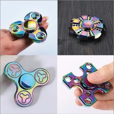  ??  ?? ALL THE RAGE: Fidget spinners are available in a range of designs, from toys to hi-tech devices.