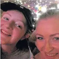  ??  ?? Above, Jennifer Corcoran with daughter Niamh Rowan at the Ariana Grande concert, left, Jennifer’s daughter Paloma, seven, calls the Ariana Grande money her family’s ‘lucky charm’