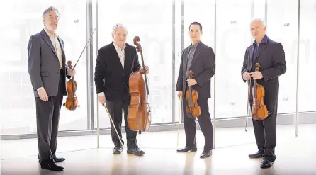  ?? COURTESY OF SIMON POWIS ?? The Juilliard String Quartet will perform at the Simms Performing Arts Center on March 13.