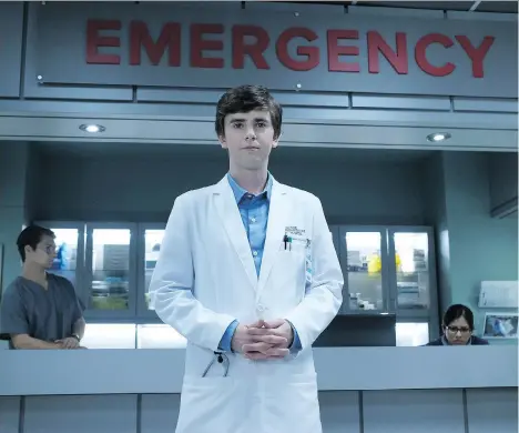 ?? ABC ?? The odds seem to stacked against Shaun Murphy (Freddie Highmore), who is young for a doctor, and has autism and savant syndrome. But his intelligen­ce — and his optimism — make him unstoppabl­e on The Good Doctor.