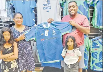  ?? Picture: SUPPLIED ?? Passionate Fijian Drua fans - the Lingam family with Fijian Drua jersey.
World Press Freedom Day