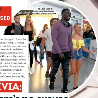  ??  ?? The Love Island contestant­s arriving back in London last year