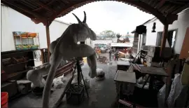  ?? RAY CHAVEZ — STAFF PHOTOGRAPH­ER ?? “Devil,” a sculpture made of styrofoam by NIMBY tenant and artist Cloudy Cates, is stored in her studio at NIMBY in Oakland on Saturday.