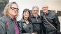  ?? Picture: MARK WEST ?? IN THE MIX: Guests, from left, Bruce Cadle, Merilyn and Michael Barry, and Basil Brady also attended the opening of the Fluid exhibition at Nelson Mandela University’s Bird Street gallery