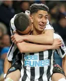 ??  ?? Delighted: Newcastle’s Ayoze Perez celebrates his goal