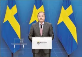  ?? // EFE ?? Stefan Lofven, durante el anuncio de su dimisión, en Estocolmo