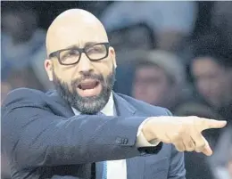  ?? MARY ALTAFFER/AP ?? Former Heat assistant David Fizdale, who worked with Erik Spoelstra for many years, returns to AmericanAi­rlines Arena this time as coach of the Knicks.