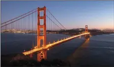  ?? BRIAN VAN DER BRUG/LOS ANGELES TIMES FILE PHOTOGRAPH ?? The Golden Gate Bridge from Battery Spencer at Fort Baker in the Golden Gate National Recreation Area just after sunset in San Francisco on November 12, 2015.