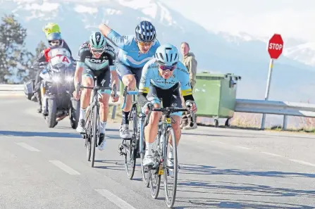  ?? EFE ?? Miguel Ángel López fue protagonis­ta en La Molina. El boyacense es el líder de la competenci­a y espera celebrar el domingo.