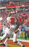  ?? ALABAMA PHOTO/ROBERT SUTTON ?? Alabama receiver Henry Ruggs helped the Crimson Tide to a 45-34 triumph over Oklahoma in this past season’s Orange Bowl.