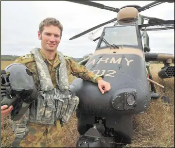  ??  ?? Australian Army Pilot Captain Gary Whitehead, 1st Aviation Regiment with the ARH Tiger.