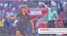  ?? ?? EL TEUTóN. El joven Musiala de 20 años de edad hizo el gol del gane.