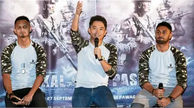  ?? —M. AZHAR ARIF/ The Star ?? (From left) Hairul, Teh and Ammar are all proud to be part of Paskal The Movie.