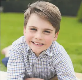  ?? THE PRINCE AND PRINCESS OF WALES/KENSINGTON PALACE VIA AP ?? Kensington Palace released a photo of Prince Louis on his sixth birthday Tuesday, the first image the Royals released since a photo editing scandal.