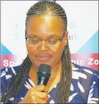  ?? (Pics: Nhlanganis­o Mkhonta) ?? Internatio­nal Integrated Systems, Inc Internatio­nal Division Director Jerry Wang making his presentati­on yesterday. (R) Acting RSTP CEO Khanyisile Dlamini.