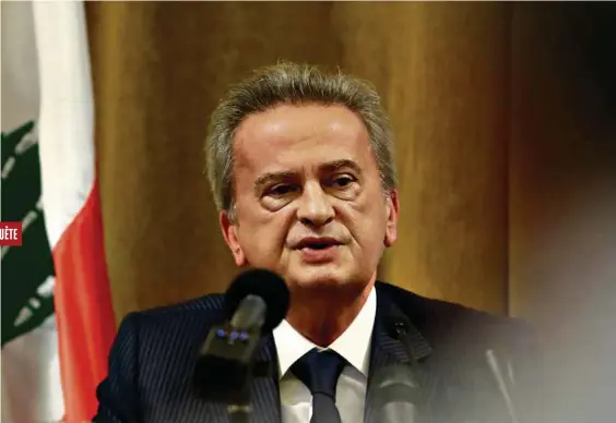  ?? (JOSEPH EID/AFP) ?? Riad Salamé en 2019. Le gouverneur de la Banque du Liban et son frère sont dans le viseur du Ministère public de la Confédérat­ion. Ils pourraient avoir «commis en Suisse des actes de blanchimen­t d’argent».