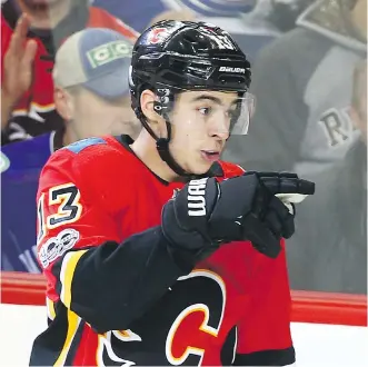  ?? JIM WELLS ?? Flames forward Johnny Gaudreau admitted Friday that he made a key turnover against San Jose during Thursday’s game. “Hopefully it’s my last turnover that leads to a goal,” he said.