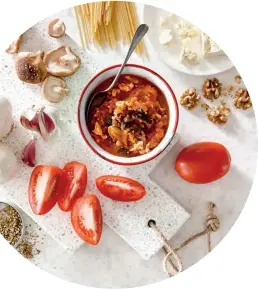  ??  ?? The season’s ripest, most delicious tomatoes are the star ingredient in six inventive sauces that appeal to all your senses in our “Feelin’ Saucy” story, page 94.