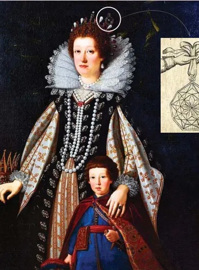  ?? FLINT CULTURAL CENTER ?? María Magdalena de Austria (1589–1631) luce el diamante en su tiara.