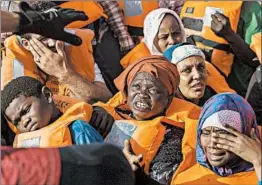  ?? OLMO CALVO/AP ?? Italy and Malta refused to let a rescue boat dock after it saved 60 migrants Saturday.