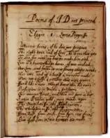  ?? CHRISTIE’S ?? A handwritte­n manuscript of John Donne’s poems is among the rare items up for auction.