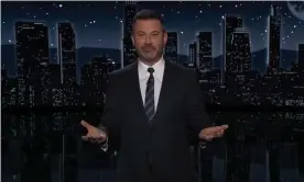  ?? ?? Jimmy Kimmel on Hillary Clinton: ‘It’s like she made him a Cameo video for his birthday.’ Photograph: YouTube