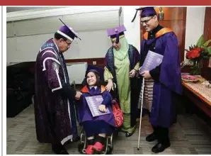  ??  ?? Malaysia must introduce a support system for disabled people to pursue tertiary studies.