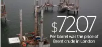  ?? — Reuters ?? For the week, Brent is set for a near two per cent fall, while US light crude is heading for a drop of nearly three per cent.