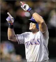  ?? AP file photo ?? third baseman Adrian Beltre, 38, is four hits shy of 3,000. His quest continues today in Arlington, Texas.