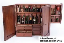  ??  ?? Apothecary’s cabinet, sold at £460
