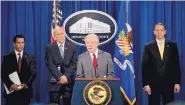  ?? ANDREW HARNIK/ASSOCIATED PRESS ?? Attorney General Jeff Sessions pledged at news conference Friday to take steps to rein in leaks of classified material that threaten national security.