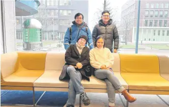  ?? ?? Abigail (seated on the right) with colleagues during a training at The Hague.