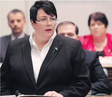  ??  ?? Newfoundla­nd and Labrador Finance Minister Cathy Bennett late last year told reporters she “was bullied online and there was lots of language that I felt was inappropri­ate.”