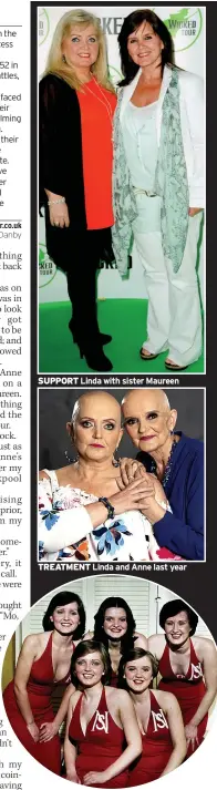  ??  ?? SUPPORT Linda with sister Maureen
TREATMENT Linda and Anne last year