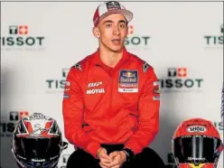  ?? ?? Pedro Acosta, en la rueda de prensa de MotoGP del GP de Portugal.