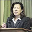  ?? AP 2015 ?? California Supreme Court Chief Justice Tani G. CantilSaka­uye: “Courthouse­s should not be used as bait” for arrests.