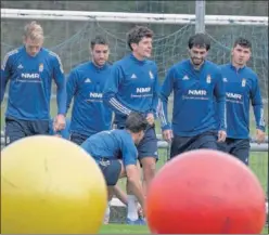  ??  ?? Carlos Hernández, Diegui, Sangalli, Arribas y Mujica, en una sesión.