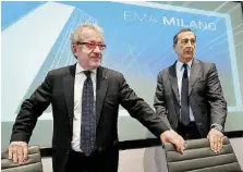  ?? Ansa ?? Il duo Il goveratore R. Maroni e il sindaco di Milano G. Sala